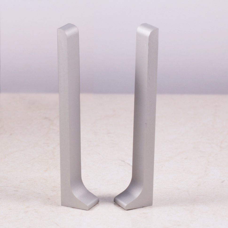 Заглушка (правая+левая) для плинтуса PL 80.3000.AA, H=80 мм, алюминий анодированный, цвет серебро