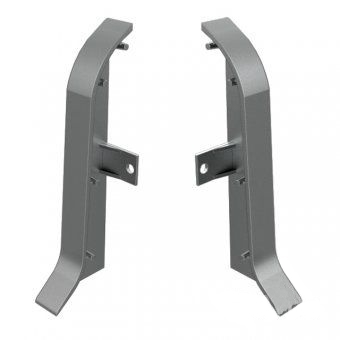 КПл 60-4.01л Заглушка из ПВХ для плинтуса Пл 60, цвет серебро (правая+левая)