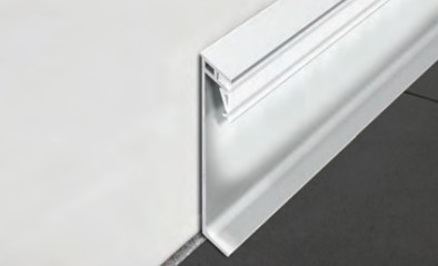 TOPPKGLAA - Верхний профиль для плинтуса PROSKIRTING GILED H= 80 мм, ПВХ окрашенный, цвет серебро