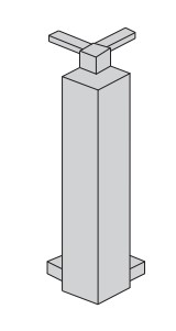 REPKCHAA 55 - Угол (внешний) для плинтуса PROSKIRTING CHANNEL H= 55 мм, ПВХ анодирован, цвет серебро