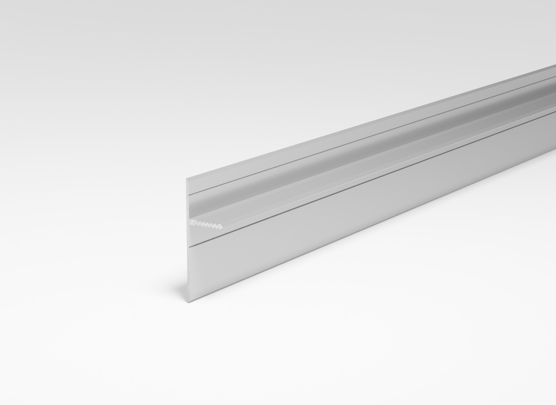 Плт 44.2500.201л Плинтус теневой, h=44 мм, алюминий анодированный, серебро матовое, длина 2500 мм