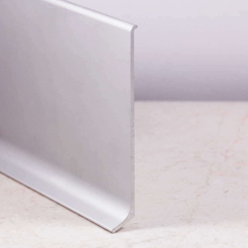 PL 60.3000.AA L-образный плинтус H=60 мм, алюминий анодированный, цвет серебро, длина 3000 мм