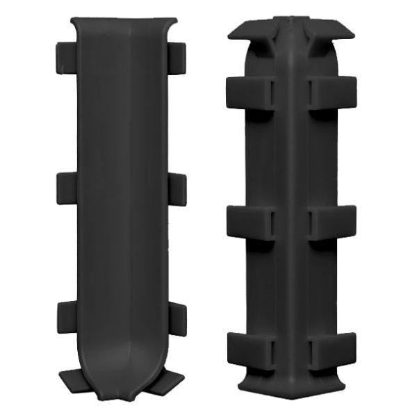 КПл 60-3.15 Угол внутренний из ПВХ для плинтуса Пл 60 , цвет чёрный (2 шт.)