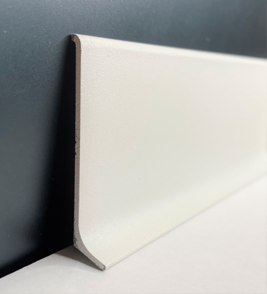 PL 60.3000.010 L-образный плинтус H=60 мм, алюминий окрашенный, цвет белый муар, длина 3000 мм