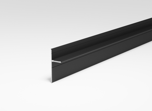 Плт 44.2500.215 Скрытый плинтус, H= 44 мм (видимая часть 28 мм), алюминий цвет черный, длина 2500 мм